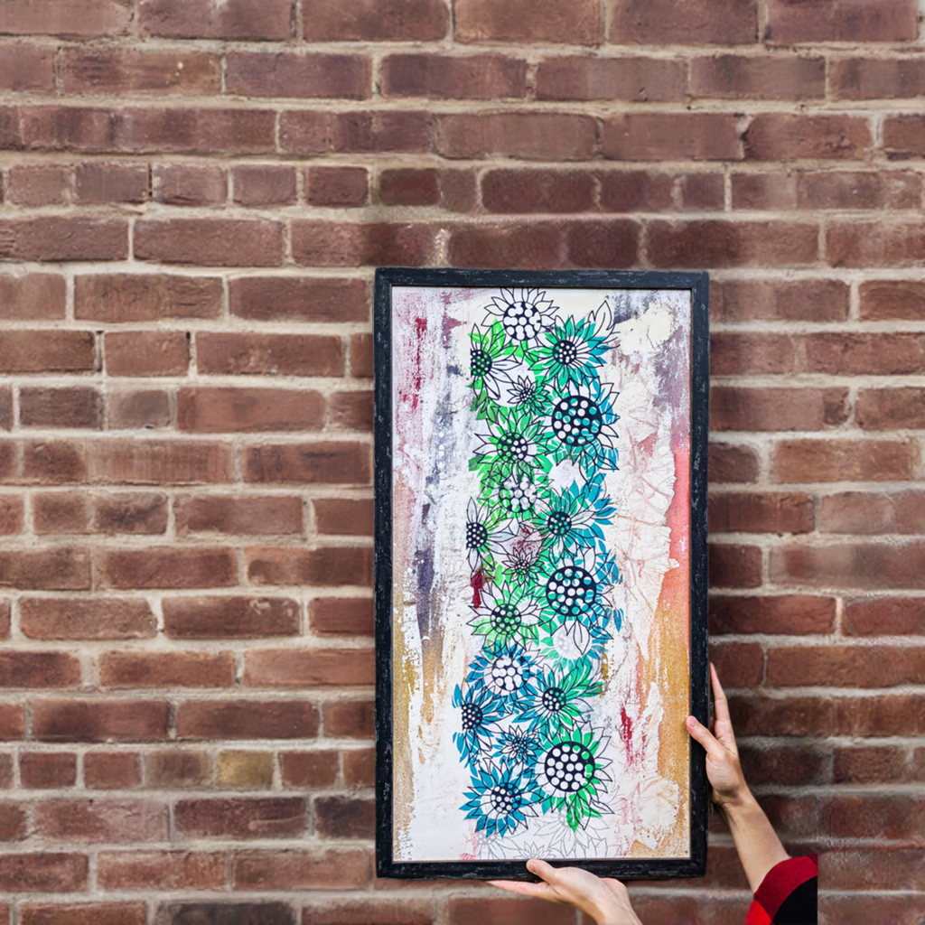 Blossoming Reverie V Framed Batik and Screen Print