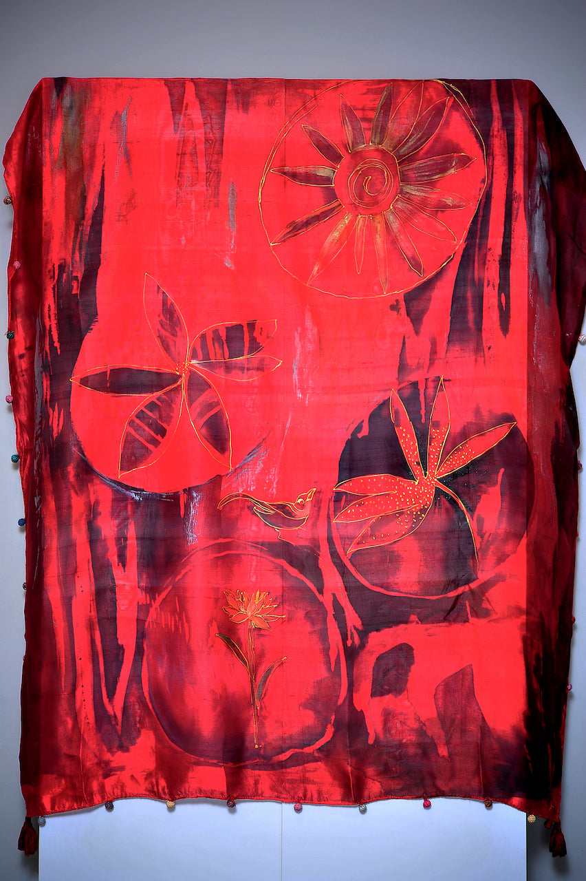 Red Silk Fabric