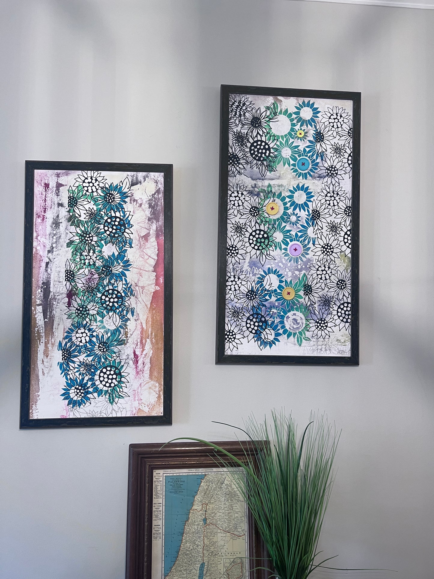 Blossoming Reverie V Framed Batik and Screen Print