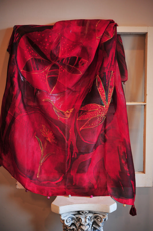 Red Silk Fabric
